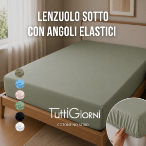 Lenzuolo Sotto con Angoli Elastici in Cotone No Stiro – Linea Tuttigiorni