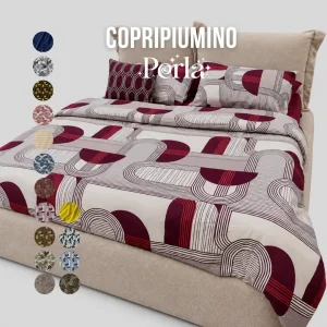 Parure Copripiumino in Raso di Cotone 200 TC con Federe – Linea Perla