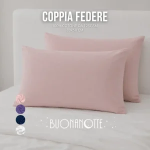 Coppia Federe BuonaNotte – 100% Puro Cotone 125 GSM