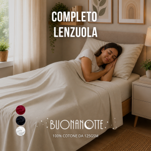 Completo Lenzuola 100% Puro Cotone 125 GSM – Linea BuonaNotte