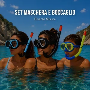 Set Maschera e Boccaglio Subacquea – Bambino, Ragazzo e Adulto
