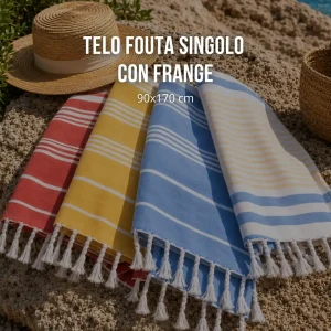 Telo Fouta Singolo con Frange 90x170 cm