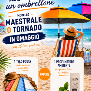 Ombrellone Mare Maestrale / Tornado 220 cm – Palo in Ferro o Alluminio con Trivella