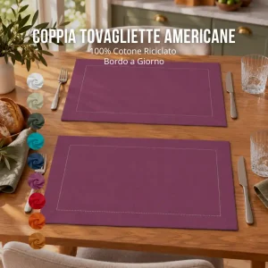 Coppia Tovagliette Americane Tinta Unita – 100% Cotone