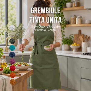 Grembiule da Cucina 100% Cotone – Tinta Unita
