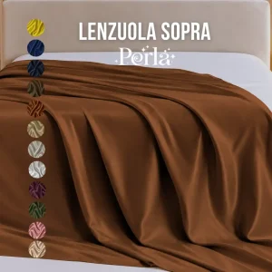 Lenzuolo Sopra Matrimoniale in Raso di Cotone 200 TC - Linea Perla