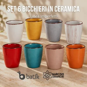 Bicchiere in Ceramica Artigianale Linea Imperfetti | Set 6 Pezzi